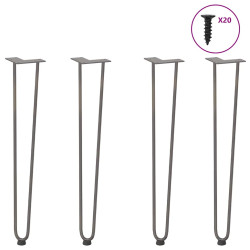 Pernas de grampo para mesas de console para mesa de console 4 peças aço natural 72 cm aço sólido