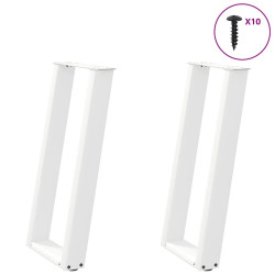 Pés de mesa de console em forma de u, 2 peças, branco, 28x(72-73) cm, aço