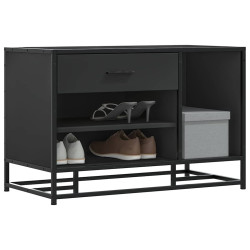 Banco para calçado 80x40x53,5 cm madeira e metal preto