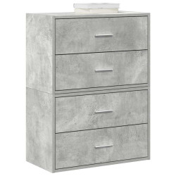 Armários com 2 gavetas 2 pcs 60x31x40 cm cinzento betão