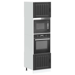 Armários forno 2 pcs lucca derivados de madeira preto