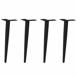 Pés para mesa de centro cônicos 4 peças preto 30-31 cm aço