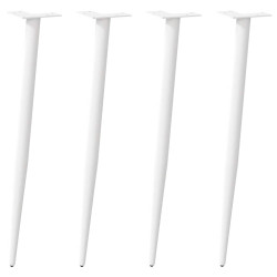 Pés de mesa de console cônicos 4 peças branco 72-73 cm aço