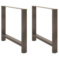 Pés para mesa de jantar em aço natural, 2 peças, 90x (72-73) cm, aço