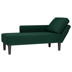 Chaise lounge c/ almofada/apoio de braços direito veludo