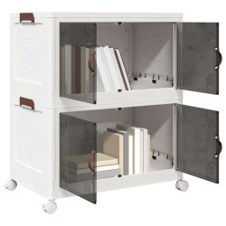 Caixa arrumação empilhável com rodas 2 níveis 75 l 64x40x76 cm