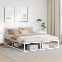 Estrutura de cama sem colchão branco 160x200 cm metal