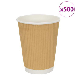 Copos de café de papel 500 pcs 12oz 300ml castanho