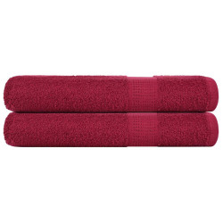 Toalhas de sauna frogn 2 pcs 80x200 cm 360 g/m² bordéus