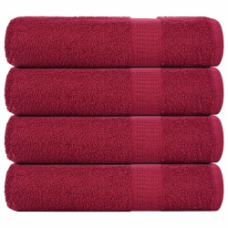 Toalhas de banho frogn 4 pcs 100x150 cm 360 g/m² bordéus