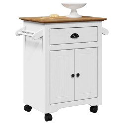 Carrinho de cozinha bodo branco e castanho 72x45x80 cm
