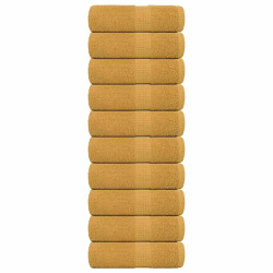 Toalhas de bidé frogn 10 pcs 30x50 cm 360 g/m² ouro