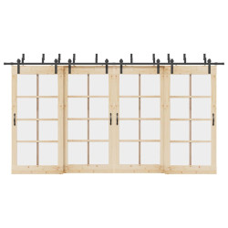 Kit de ferragens para porta deslizante 427 cm aço preto