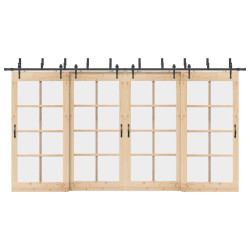 Kit de ferragens para porta deslizante 427 cm aço preto