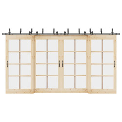 Kit de ferragens para porta deslizante 427 cm aço preto