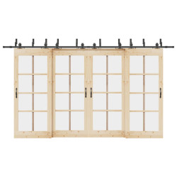 Kit de ferragens para porta deslizante 400 cm aço preto