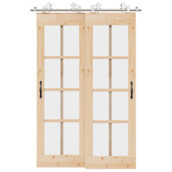 Kit ferragens p/ porta deslizante 183cm aço inoxidável prateado