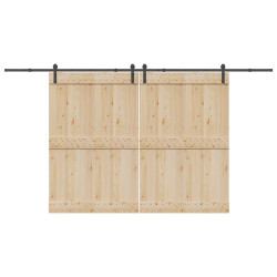 Kit de ferragens para porta deslizante 400 cm aço preto