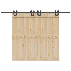 Kit de ferragens para porta deslizante 400 cm aço preto