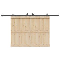 Kit de ferragens para porta deslizante 400 cm aço preto