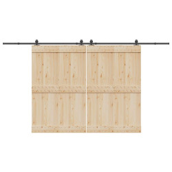 Kit de ferragens para porta deslizante 400 cm aço preto
