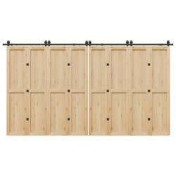 Kit de ferragens para porta deslizante 400 cm aço preto