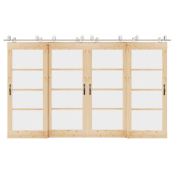 Kit ferragens p/ porta deslizante 366cm aço inoxidável prateado