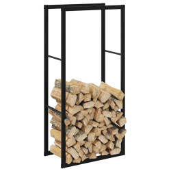 Suporte para lenha 55x30x116 cm aço preto