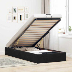 Ottoman bed frame no colchão preto 90x190 cm veludo