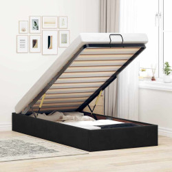 Otomano bed frame no colchão preto 80x200 cm veludo