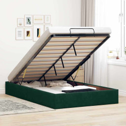 Ottoman bed frame sem colchão verde escuro 120x190 cm veludo