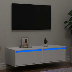 Móvel de TV com luzes LED 100x35,5x25 cm branco