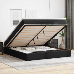 Estrutura de cama otomana com colchão 180x200 cm preta