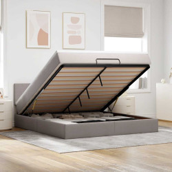 Cama otomana com colchão & leds 180x200cm cinza-acastanhado