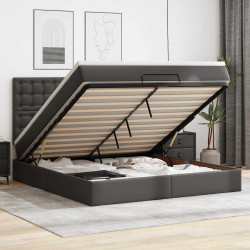 Estrutura de cama otomana com colchão 180x200 cm preta