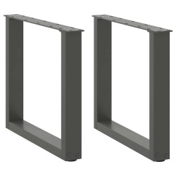 Pés para mesa de centro em forma de u, 2 peças, antracite, 50x (42-43) cm, aço