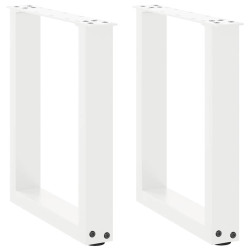 Pés para mesa de centro em formato de u, 2 peças, branco, 38x(42-43) cm, aço