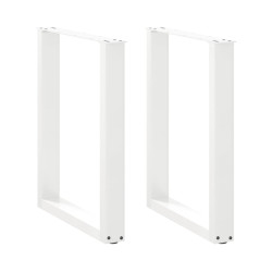 Pés de mesa de jantar em forma de u, 2 peças, branco, 70 x (72-73) cm, aço