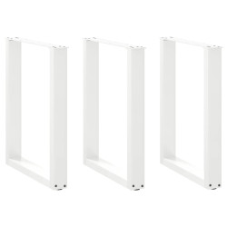 Pés de mesa de jantar em forma de u, 3 peças, branco, 70 x (72-73) cm, aço