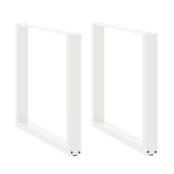 Pés de mesa de jantar em forma de u, 2 peças, branco, 90x (72-73) cm, aço