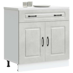 Armário baixo de cozinha kalmar betão madeira projetada cinza