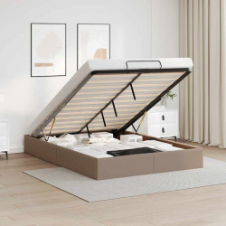 Estrutura de cama otomana sem colchão cappucino 140x190 cm
