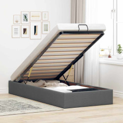 Estrutura de cama otomana sem colchão 90x200 cm cinzento escuro
