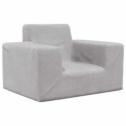 Sofá infantil pelúcia macia cinzento-claro