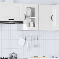 Armário parede de cozinha porta vidro kalmar branco alto brilho