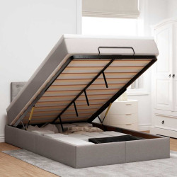 Moldura de cama otomana com tecido cinza 120x200cm