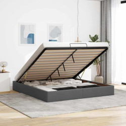 Estrutura de cama otomana sem colchão 180x200cm cinzento-escuro