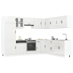 14 Peças armário de cozinha conjunto lucca brilho branco