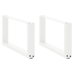 Pés para mesa de centro em formato de u, 2 peças, branco, 70x(30-31) cm, aço