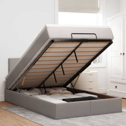 Moldura de cama otomana com tecido cinza 120x200cm